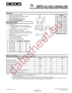 DDTC115TUA-7-F datasheet  